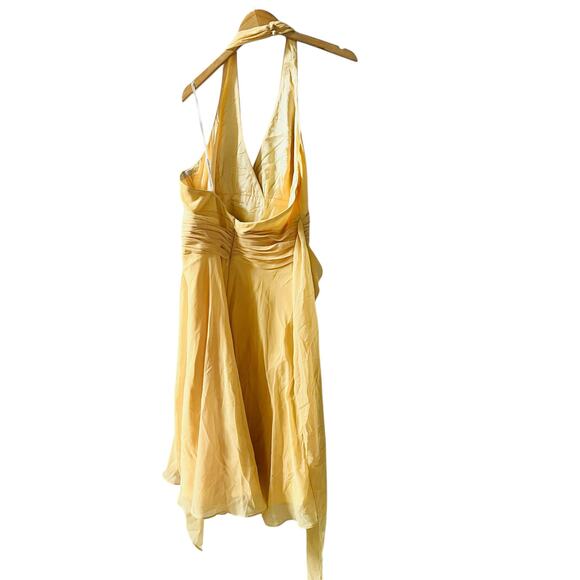 Maggy London Halter Neck Dress Size 16 NWT Yellow - Picture 3 of 7